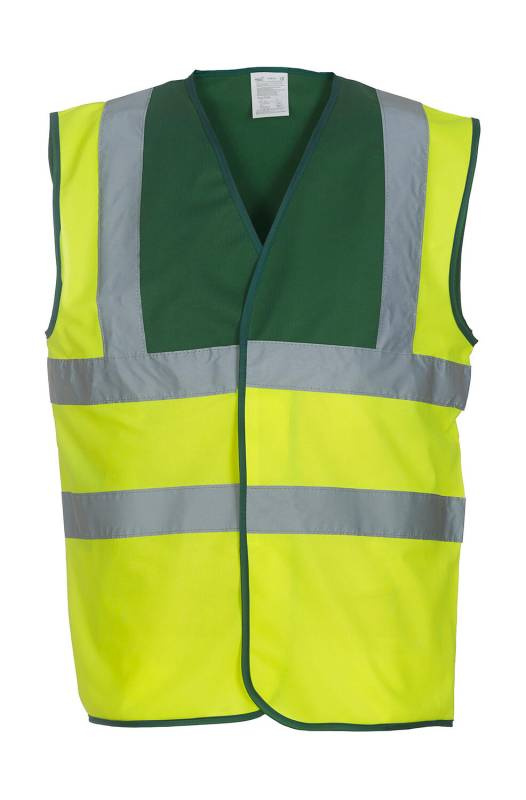 Fluo 2 Band + traksidega vest, Fluorkollane/parameediku roheline – Yoko (1)