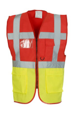 Fluo Executive vest, punane/neoonkollane