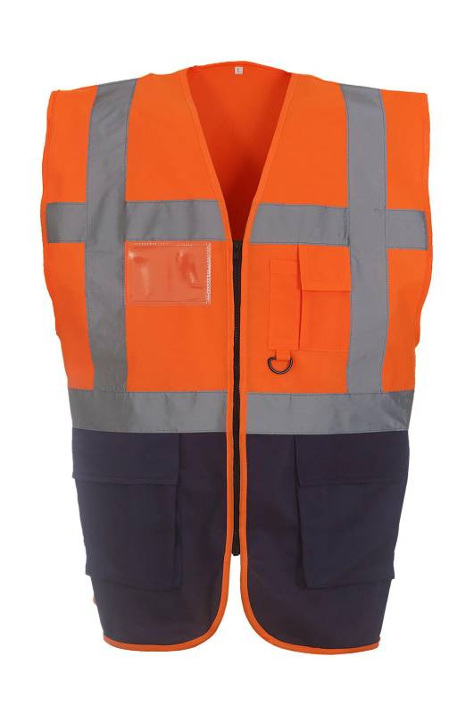 Fluo Executive vest, neoonoranž/must – Yoko (1)