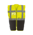 Fluo Executive vest, neoonkollane/must, Fluorkollane/must