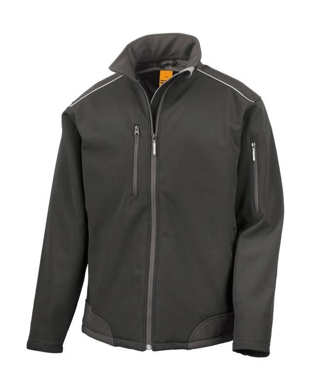 Ripstop softshell tööjakk, must/must – Result Work-Guard (1)