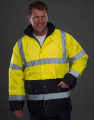 Fluo kahevärviline kiirtee jope, neoonkollane/tumesinine, Fluorkollane/tumesinine