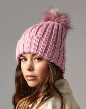 Verbier karusnahast pop Pom Chunky Beanie, must – Beechfield (2)