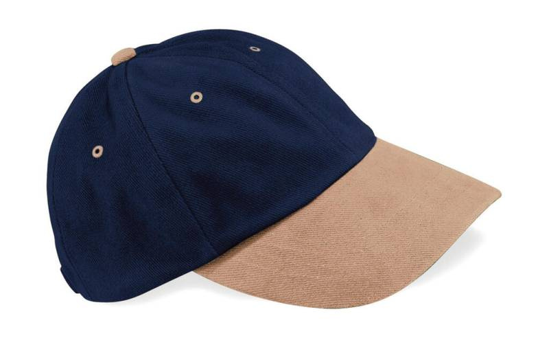 Madala profiiliga raske harjatud puuvillast müts, Prantsuse tumesinine/hall – Beechfield (1)