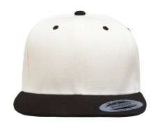 Klassikaline kahevärviline Snapback nokamüts, naturaalne/must