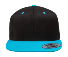 Klassikaline kahevärviline Snapback nokamüts, Must/sinakasroheline