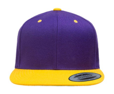 Klassikaline kahevärviline Snapback nokamüts, lilla/kuldne