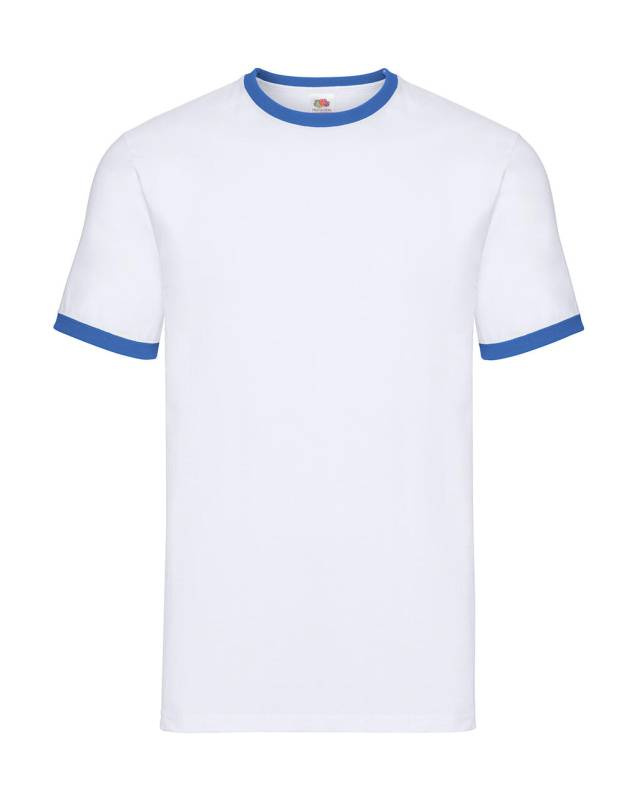 Ringer T, valge/kuninglik sinine – Fruit of the Loom (1)