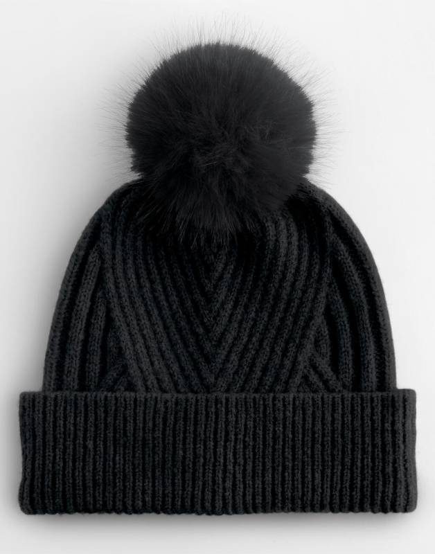 Snow Luxe müts, must – Beechfield (1)
