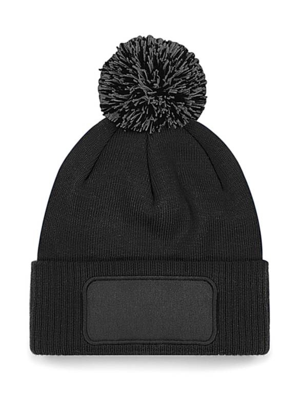 Snowstar® Patch Beanie müts, Must/grafiithall – Beechfield (1)