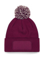 Snowstar® Patch Beanie müts, bordoopunane/kreemikasvalge, Burgundiapunane/valge