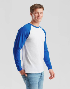 Valueweight pikkade varrukatega pesapalli T-särk, valge/must – Fruit of the Loom (3)