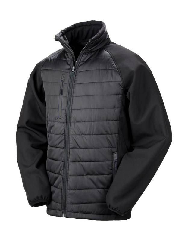 Kompassiga polsterdatud softshell-jakk, must/must – Result Recycled (1)