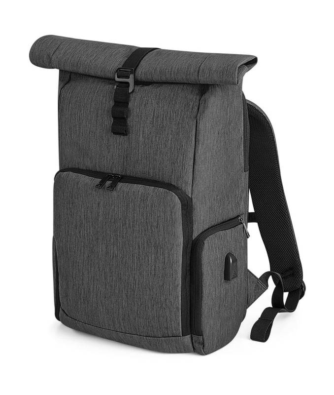Q-Tech Charge rull-top seljakott, Graniitmergel – Quadra (1)