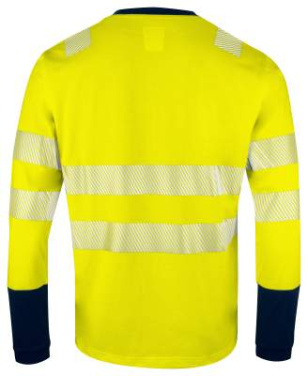 6014 LONG SLEEVE EN ISO 20471 CLASS 3/2 – T-särk, Kollane/merepunane – ProJob (3)