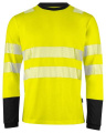 6014 LONG SLEEVE EN ISO 20471 CLASS 3/2 – T-särk, Kollane/must