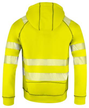 6130 HOODJACKET PILÉ EN ISO 20471 KLASS 3/2, Kollane/must – ProJob (2)
