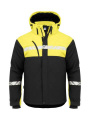 7413, PADDED 9910-VIZ – softshell-jope, Must/kollane