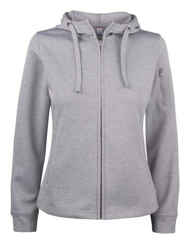 Basic Active Hoody – täispika lukuga pusa (naistele), hall melanž - Clique (1)