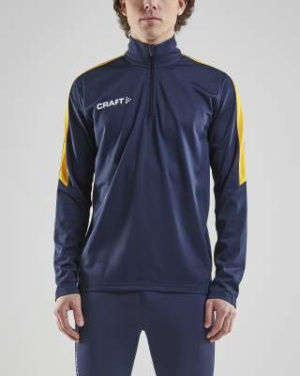Progress Halfzip LS – T-särk (meestele), Mereväe/Rootsi kollane - Craft (2)