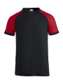 Raglan-T – T-särk, must/punane
