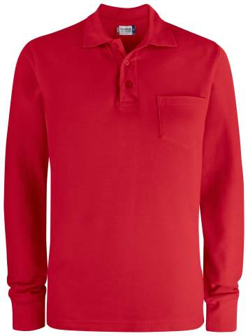 Basic Pocket L/S – polosärk, punane – Clique (1)