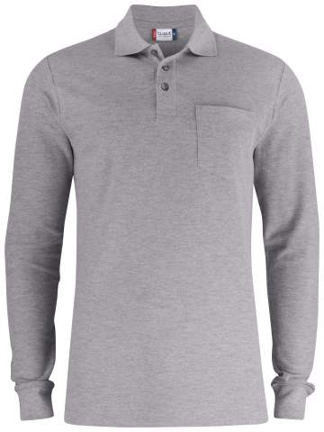 Basic Pocket L/S – polosärk, hall melanž – Clique (1)