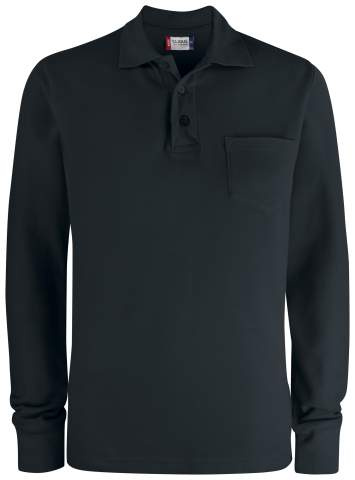 Basic Pocket L/S – polosärk, must – Clique (1)