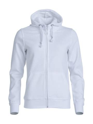 Basic Hoody – täispika lukuga pusa (naistele), valge - Clique (1)