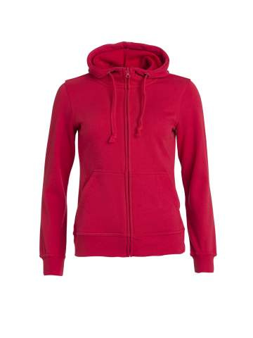 Basic Hoody – täispika lukuga pusa (naistele), punane - Clique (1)