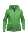 Basic Hoody – täispika lukuga pusa (naistele), õunaroheline