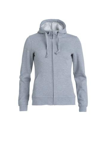Basic Hoody – täispika lukuga pusa (naistele), hall melanž - Clique (1)
