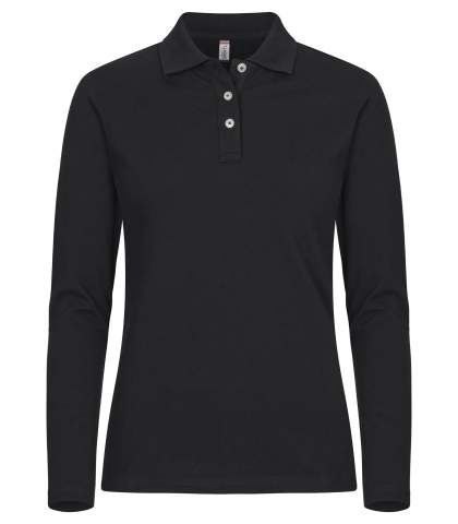 Stretch Premium L/S – polosärk (naistele), Must - Clique (1)