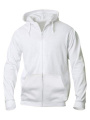 Basic Hoody – täispika lukuga pusa, valge