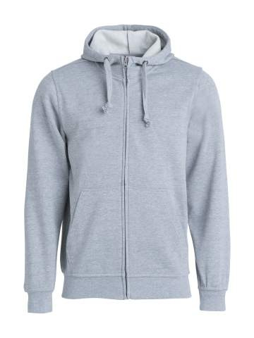 Basic Hoody – täispika lukuga pusa, hall melanž – Clique (1)