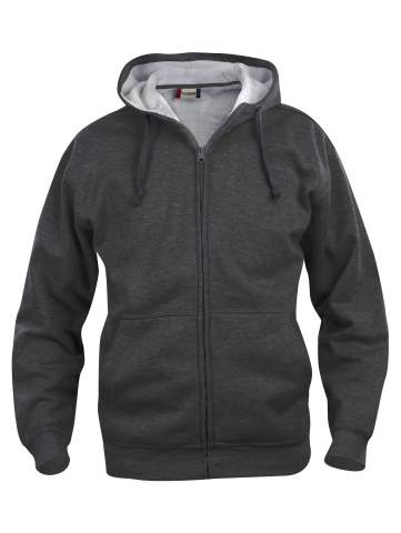 Basic Hoody – täispika lukuga pusa, antratsiitmelange – Clique (1)