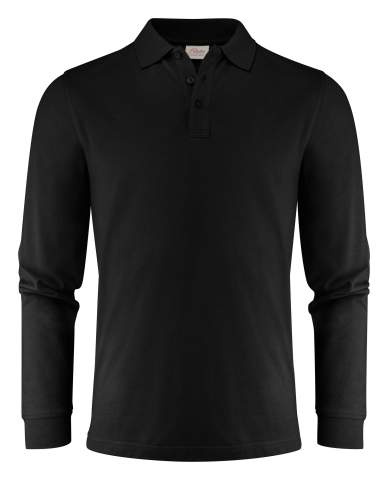 Surf Pro L/S Pique – polosärk (meestele), Must – Printer Essentials (1)