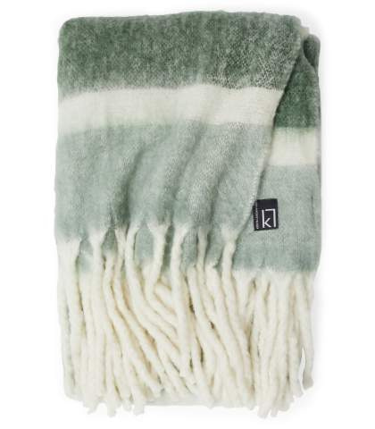 Wool Stripe – pleed, Roheline – Kosta Linnewäfveri (1)