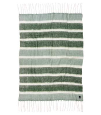 Wool Stripe – pleed, Roheline – Kosta Linnewäfveri (2)