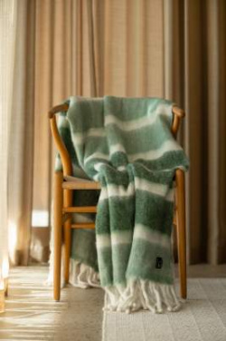 Wool Stripe – pleed, Roheline – Kosta Linnewäfveri (4)