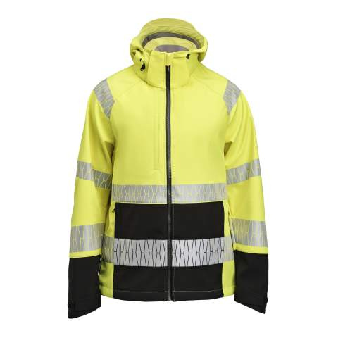 1376 Hi-Vis – softshell-jope, Kollane/must – Jobman (1)