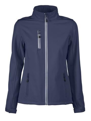 Vert – softshell-jope (naistele), Tumesinine - Printer RED (1)
