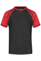 Meeste raglan-T-särk, must/punane