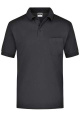 Polo pikee tasku, must