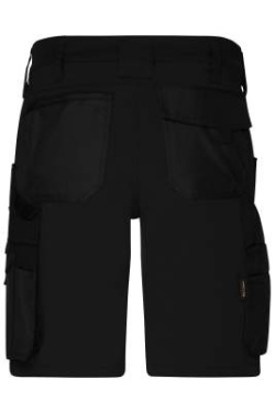 Tööriided Stretch-Bermudas Slim Line GRS, must/must – James & Nicholson (4)