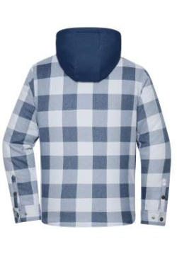 Ruuduline tööriiete särk-jakk, sügavsinine/udune hall – James & Nicholson (4)