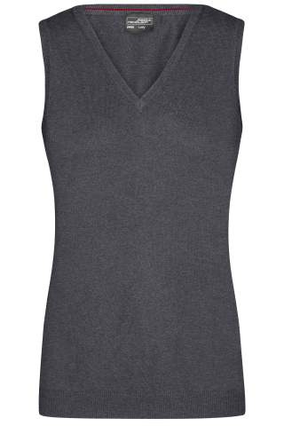 Naiste V-kaelusega pullover, antratsiit-melange – James & Nicholson (1)