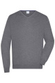 Meeste V-kaelusega pullover, hall-kanarbik