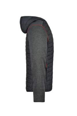 Meeste kootud hübriidjakk, hall-melanž/antratsiit-melanž – James & Nicholson (3)