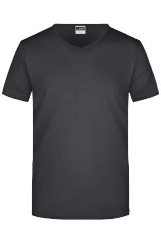 Meeste Slim Fit V-T-särk, must – James & Nicholson (1)